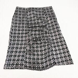 Herion Ruched Patterned Pencil Skirt 100% Silk Size 38 MINT Italy